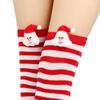 Damen Weihnachten Santa Gestreifte Overknee Lange Socken - Party Doll Design