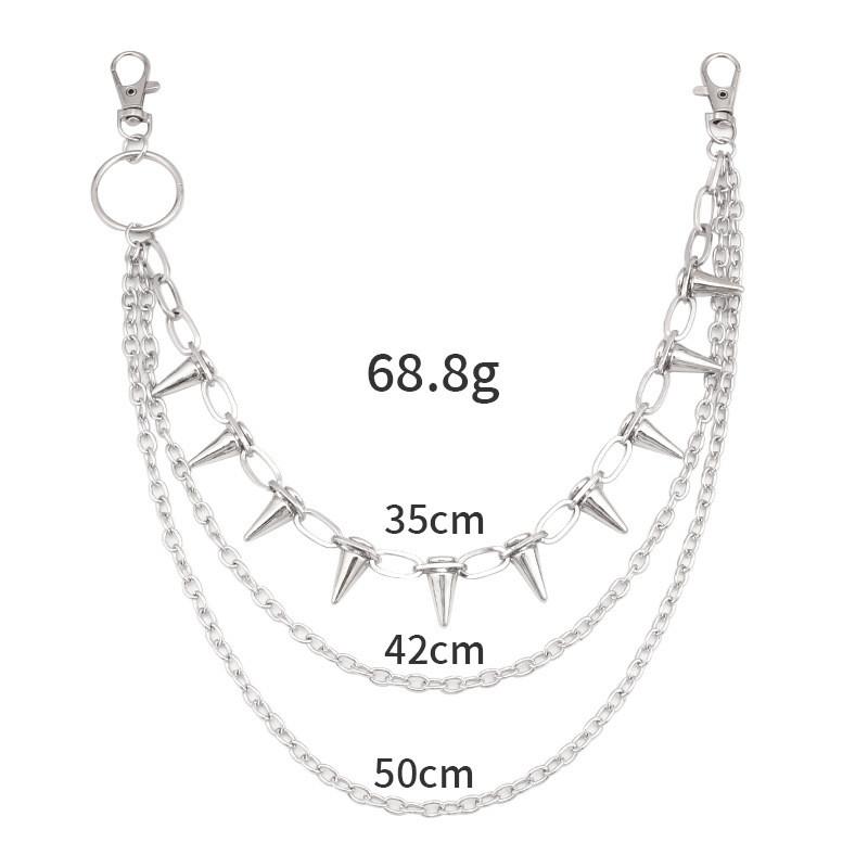 Metal Punk Belt Chain With Rivets For Men And Women Stylish Waist Accessories