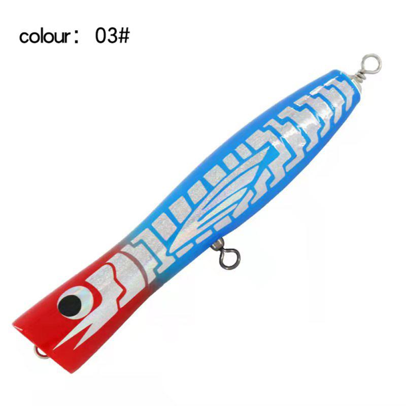 Popper di Legno Colorato Esca da Pesca in Mare Occhio di Pesce Simulato Esche Bioniche Stick Esche da Lancio Pesca