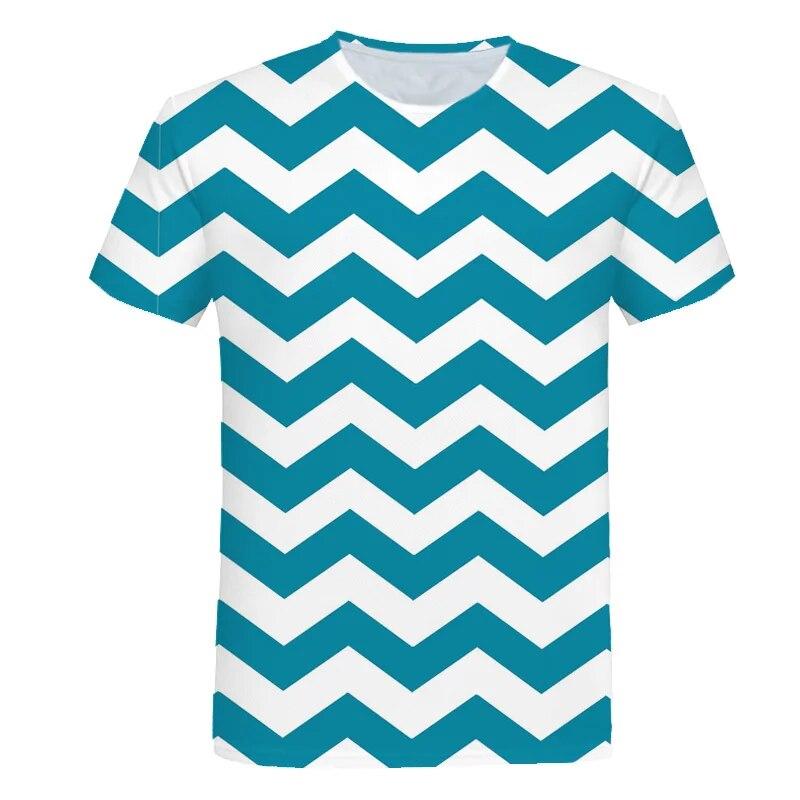 Summer 3D T Shirt Print Short Sleeve Striped Print Men T Shirt O Neck Men Harajuku XS-6XL