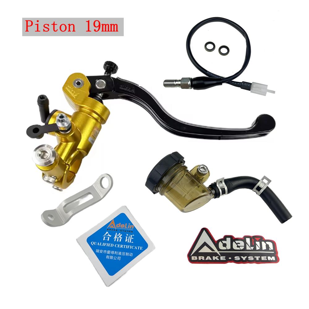 

Adelin 19mm Motorcycle Brake Clutch Master Cylinder Hydraulic Pump handle For Honda R6 Fz6 Gsxr600 Zx-6r Z800 Yamaha Kawasaki Gold right 19mm