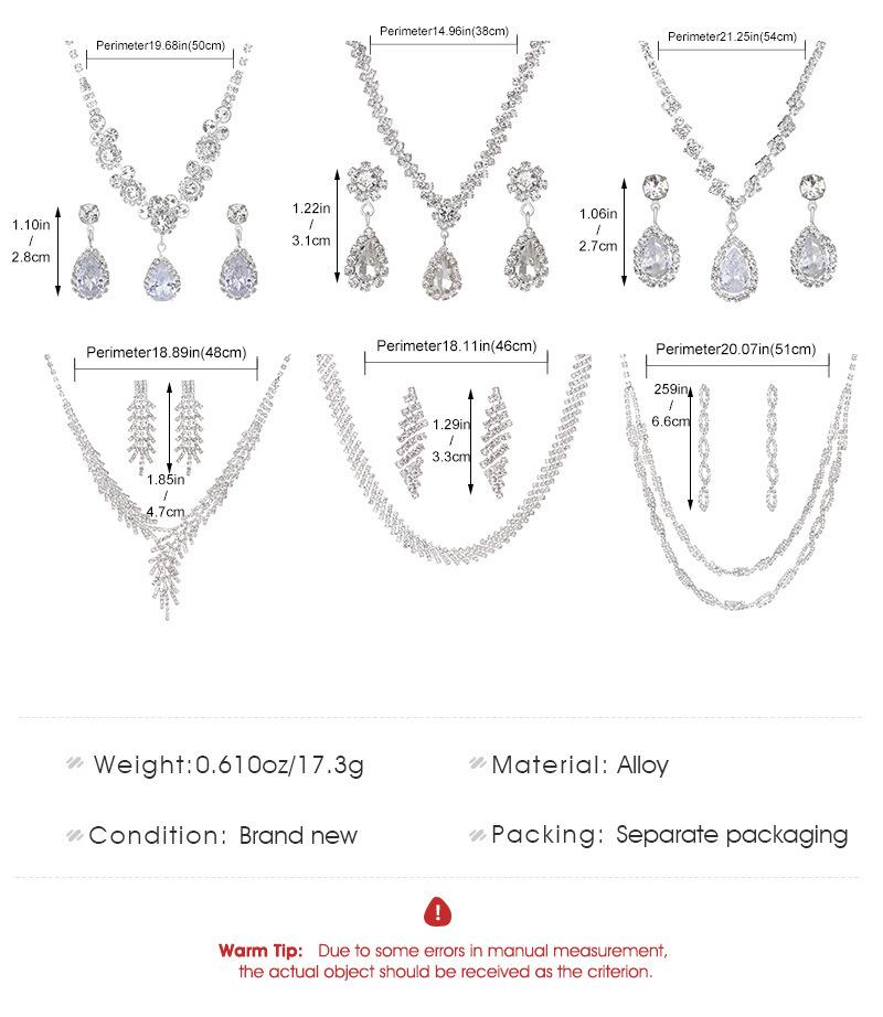 Luxury Teardrop Necklace & Earrings Set: Bridal & Evening Diamond Jewelry