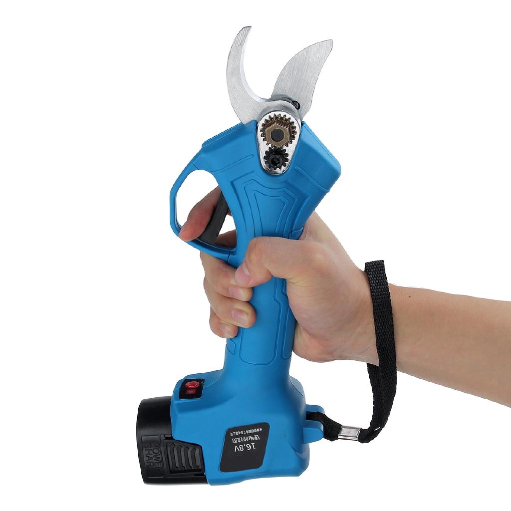 16.8V Rechargeable Electric Pruning Scissors Pruning Shears Garden Pruner Secateur Branch Cutter Cutting Tool With 2x Battery