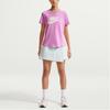 Nike T Shirts Women's Light Magenta Crew Neck Moderate Straight Fit DX7907-504