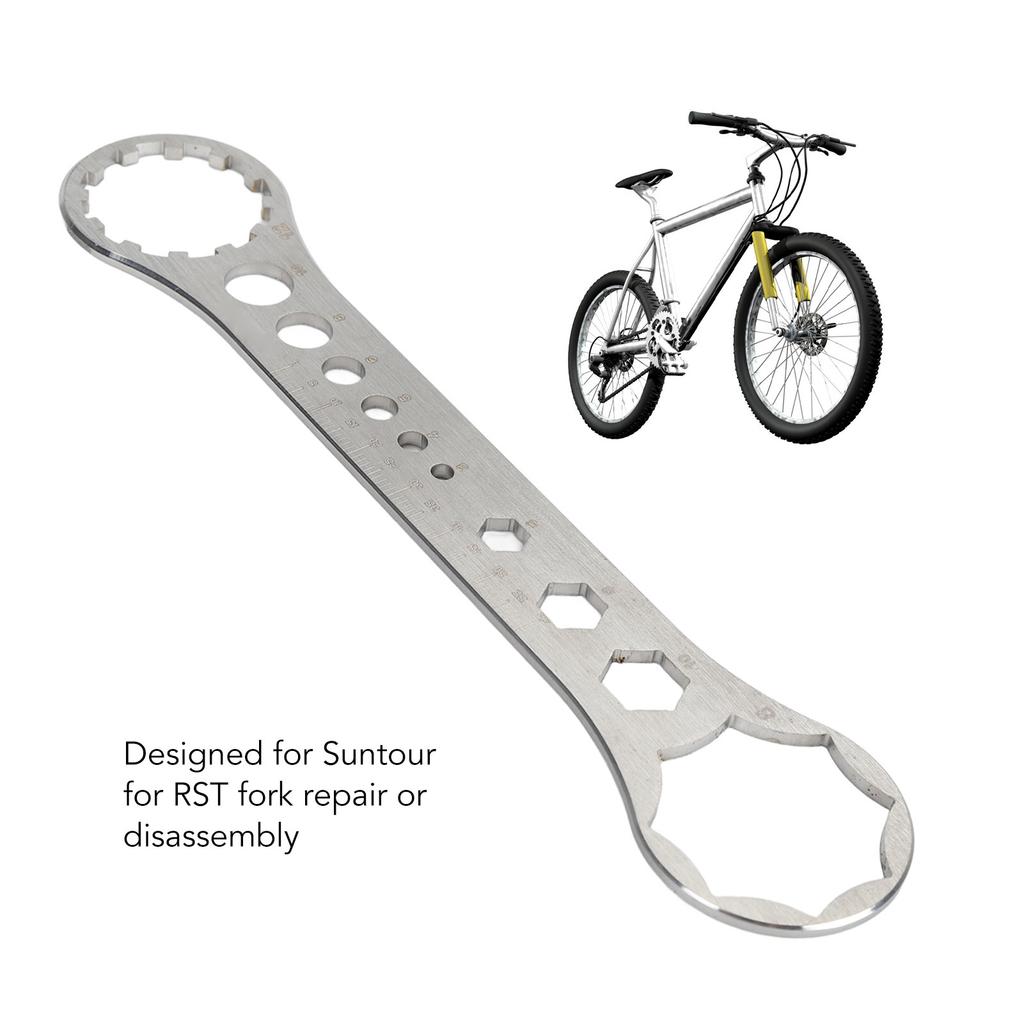 8T-12T Front Fork Wrench Anticorrosion Anti Slip  Removal Installation Wrench Stainless Steel Lightweight for Maintenance