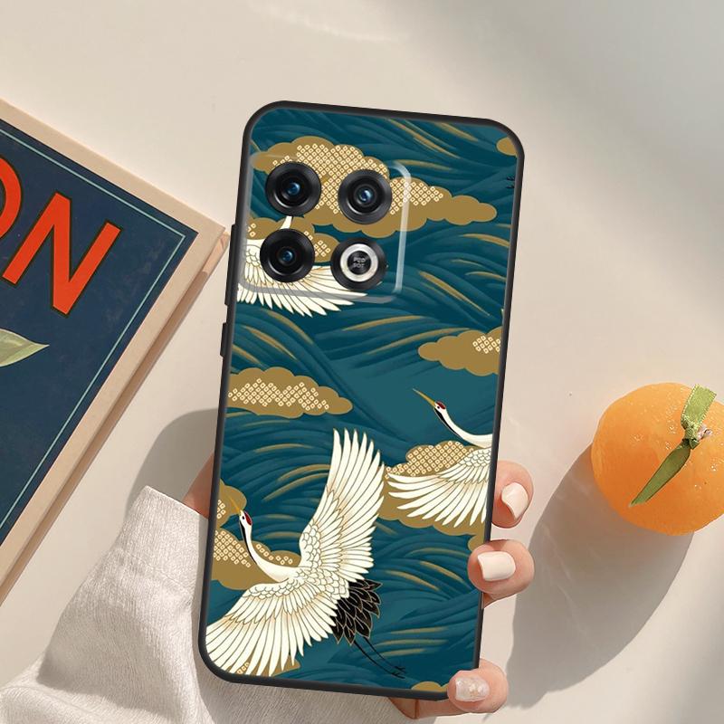 

Japanese Cranes Art Case For OnePlus 13T 10T 10R 12R 13R 15 13 12 11 10 9 Pro Nord CE 5 2 3 4 Lite N20 N30 Cover OnePlus 13T