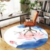1pc Lotus Dragonfly Round Chair Mat Office Area Rug - Non-Slip, Floor Mat for Office, Bedroom, and Indoor Decor P127044