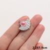 3pc Girl Pendant Hot Pink Oil Dripping Stainless Steel Plant Tree Flower Charm Pendants For Jewelry Making Supplies DIY Keychain