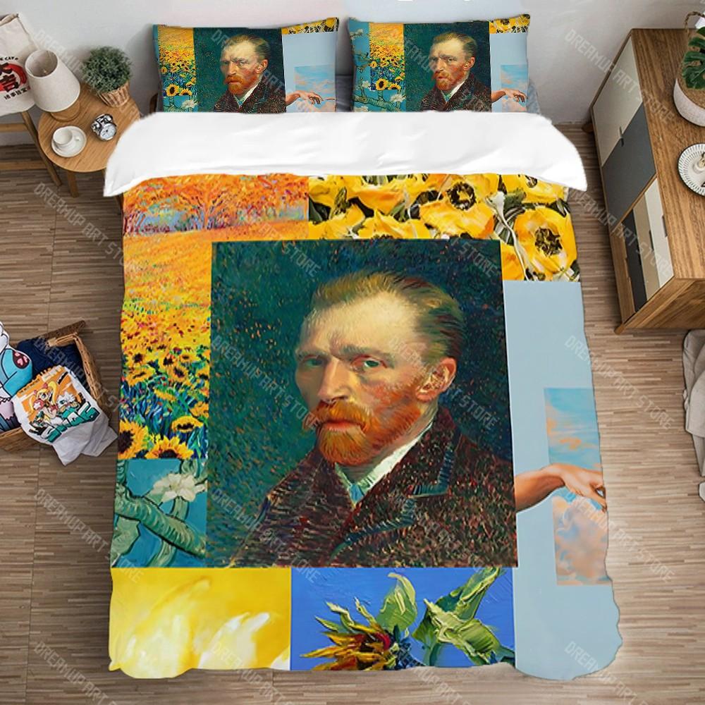 

Комплект постельного белья Набор пододеяльников Односпальный Двуспальный Большой размер Мода Комплекты одеял для кровати размера «queen» Постельные принадлежности Декорации Ван Гог Наволочка Искусство EU Single 90x200cm