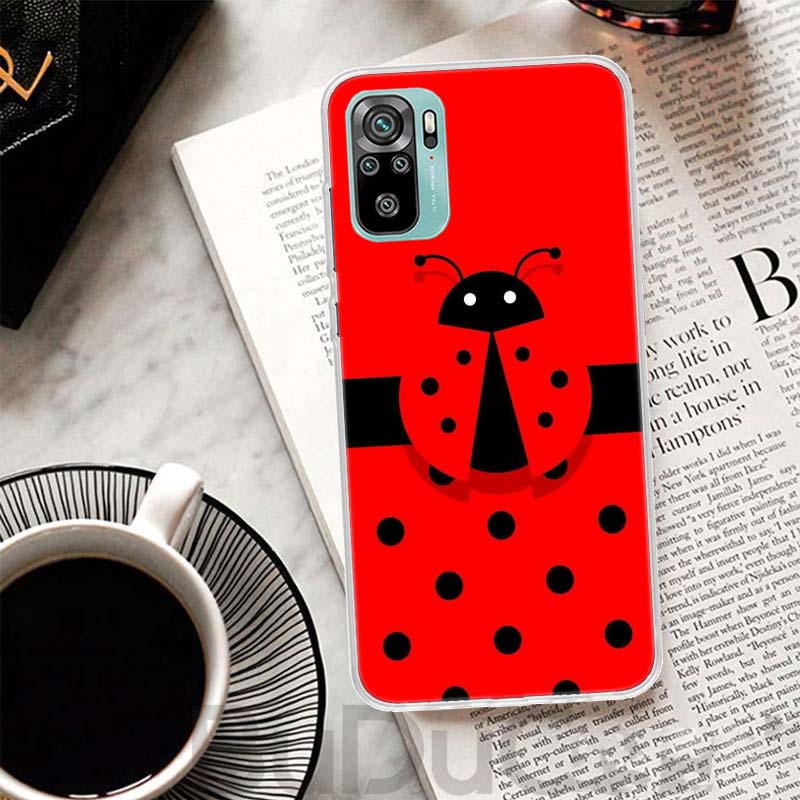 Insect Seven-Star ladybug Cover For Xiaomi Redmi Note 10 9S 9 8T 8 Pro 7 5 Mi 9T 10T 11T 12T 11 12 Lite 12X A3 A2 A1 Print Coque