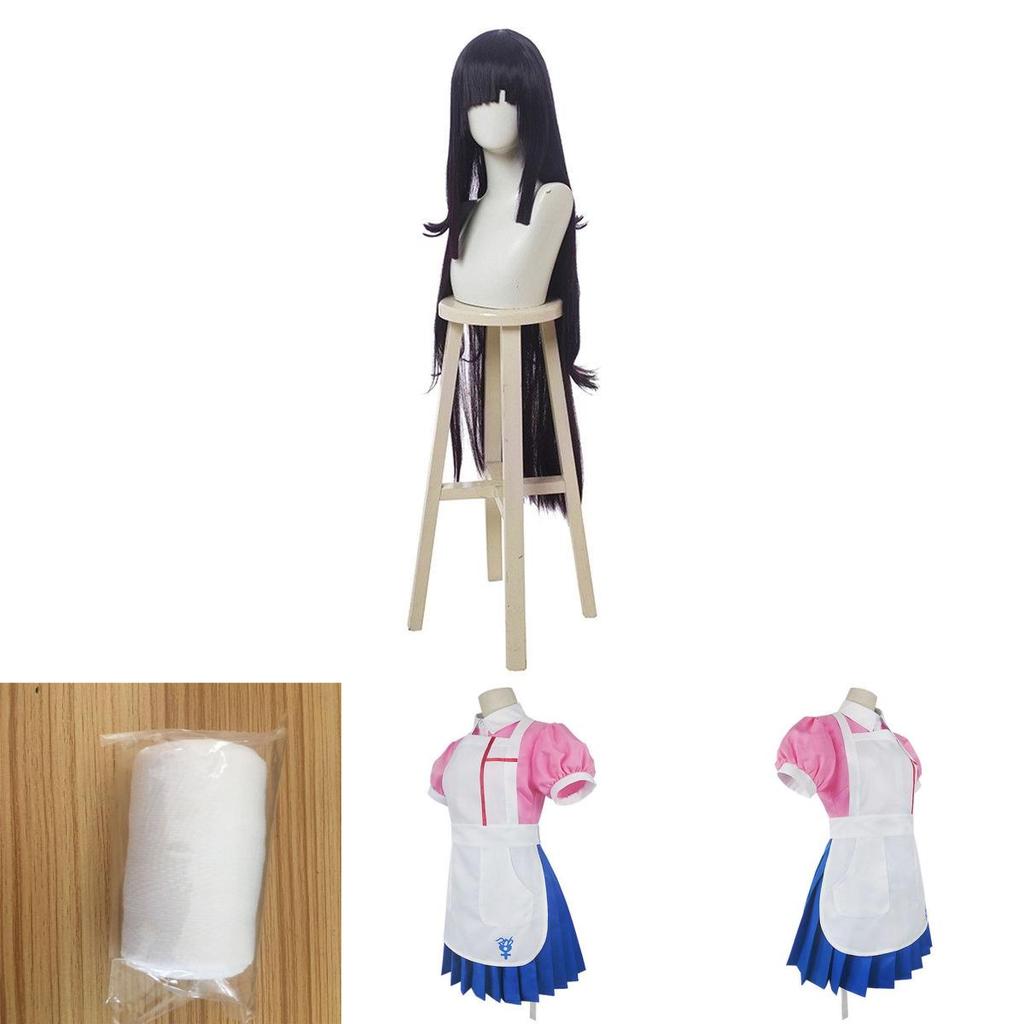 Dangan Ronpa 2 Mikan Tsumiki Pink White Uniform Suit Costume