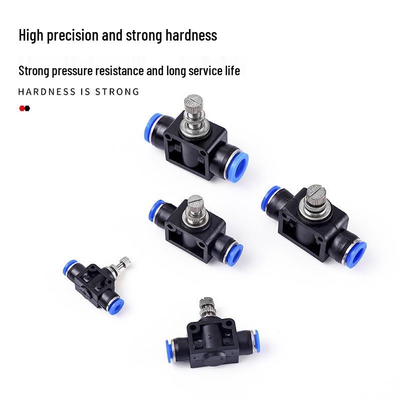 Zawór dławiący do węża pneumatycznego LSA4 PA6, regulacja prędkości, regulowany przepływ, jednokierunkowy zawór odcinający