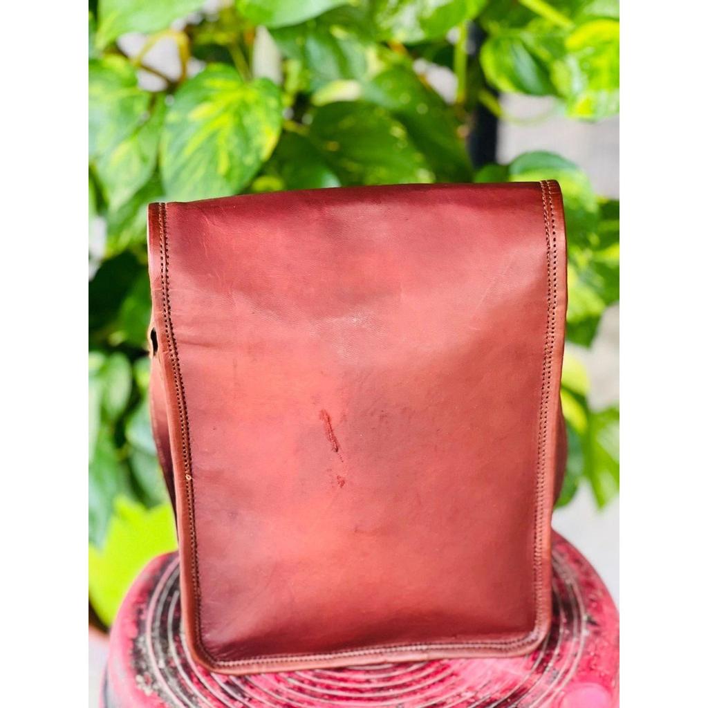 Goat Vintage Logical Leather Crossbody Messenger Genuine Real Bag