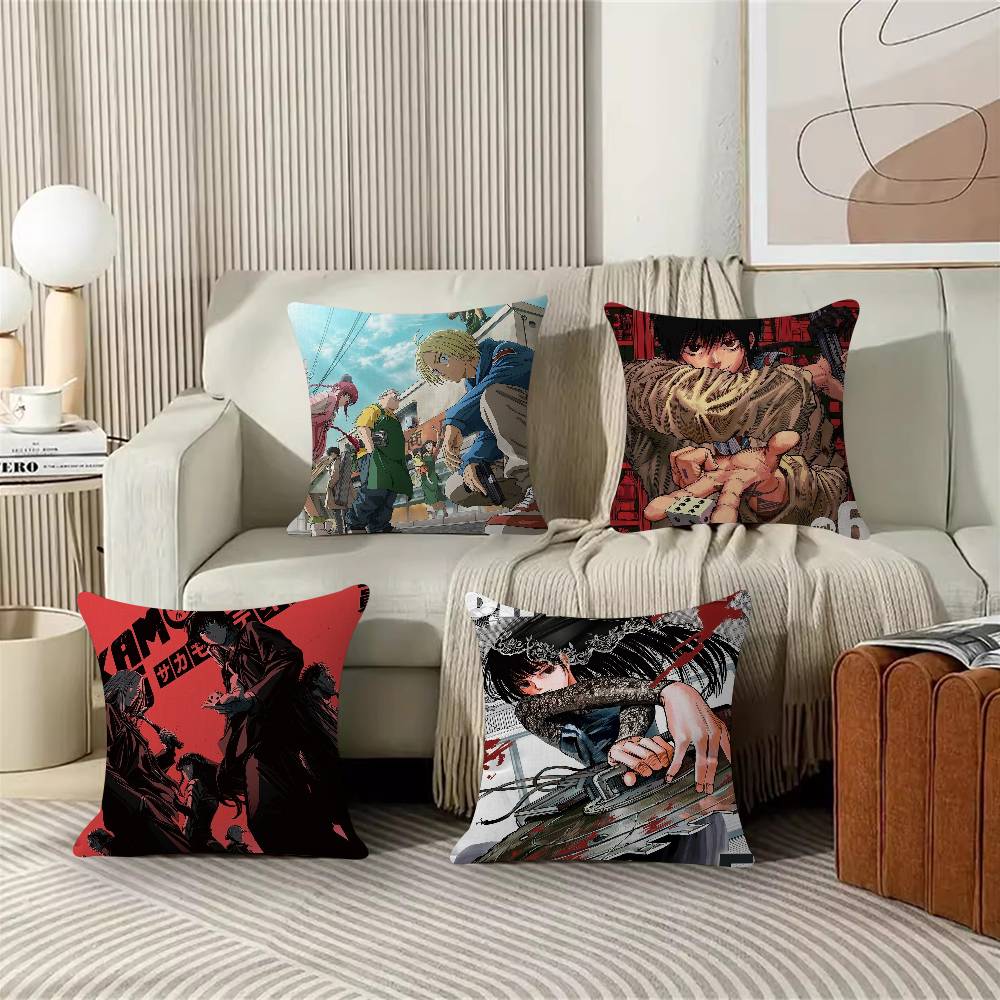 Popular Japanese Anime SAKAMOTO DAYS Cushion Cover Pillow Cover Decor Pillowcase Printed Cushion Case For Couch