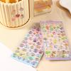 Kawaii Cartoon 3D Relief Sticker Cute Crystal Jelly Patch For Mobile Phone Case Mirror Scrapbook Journal Animal Decor