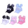 Children Adjustable Hat Baby Girl Casual Outdoor Letter Pattern Baseball Cap Breathable Visor Hats With Bowknot