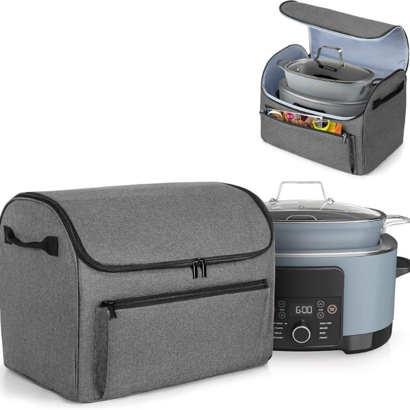 Practical Oversized Slow Cooker Organizers Case With Zippered Compartment and Padded Protective Lining Daily Use