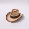 New Summer Cowboy Hat Big Edge Retro Roman Sunscreen Sun Hat Horseback Riding Camping Big Edge Hat Western Hat