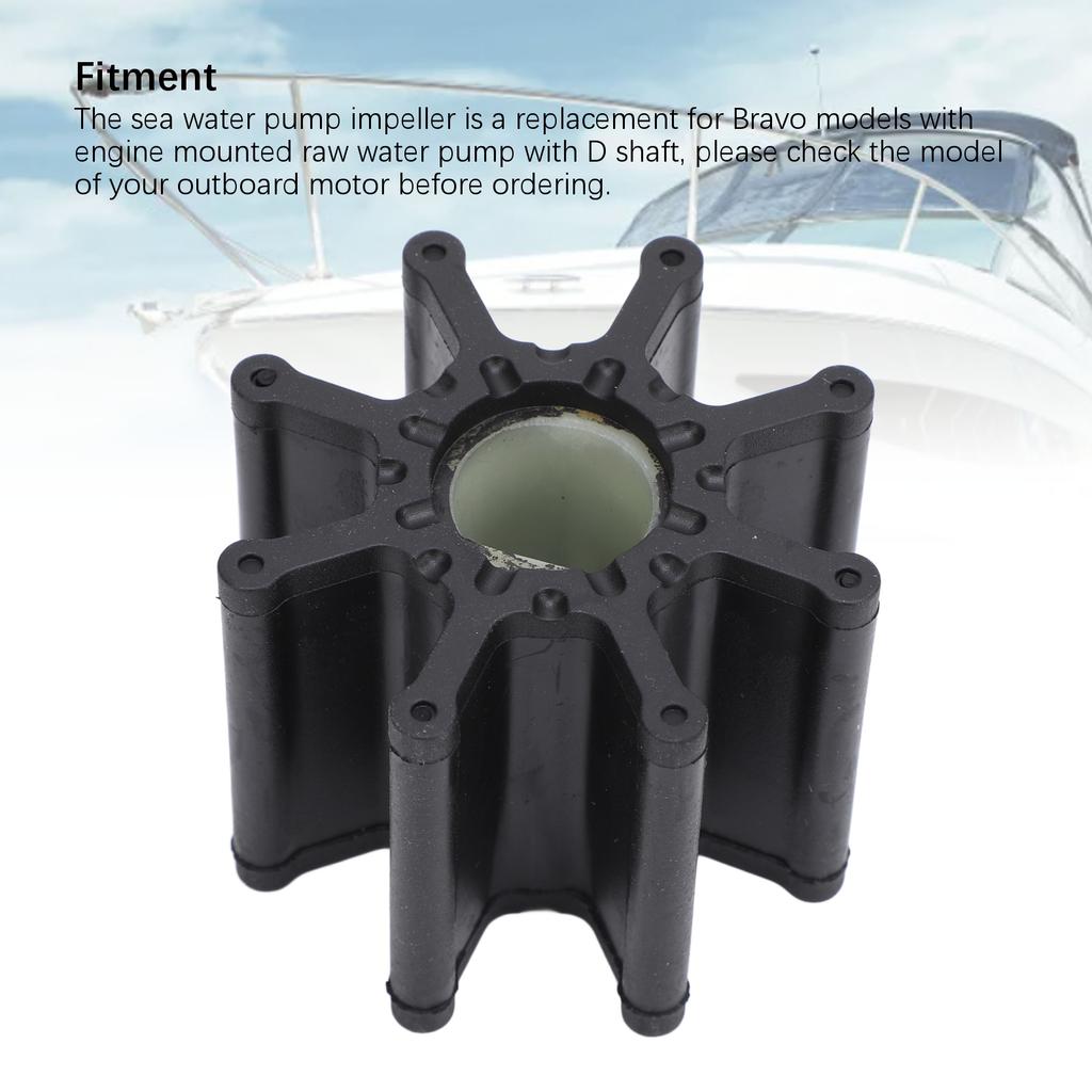 Water Pump Impeller 47 59362T1 Rubber 8 Blades Flexible Sea Water Pump Impeller for Bravo Raw Water Pump with D Shaft