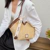 New casual commuter shoulder bag handbag retro straw bag women's 2024 summer fashion simple tote bag