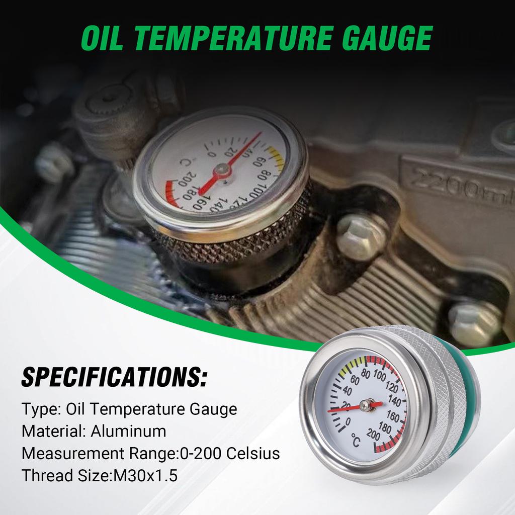 Motorcycle Fuel Tank Cap M30X1.5 With Oil Engine Temperature Gauge Meter Oil Filler Cap Motorbike For Kawasaki 650 KLR 1987-1998