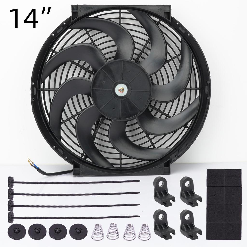 12V Universal Radiator Fan Kit: 80W/120W Electric Push-Pull Cooling System for Car, Oil Cooler, Intercooler