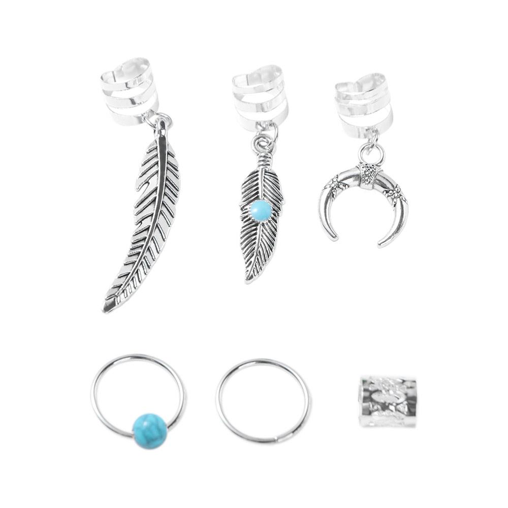 31pcs Dread Locks Dreadlocks Beads Turquoise Hair Braid Tubes Hollow Out Hair Ring for Braids