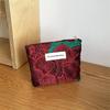 Vintage Canvas Make-up Tasche Roter Pilz/Granatapfelblüten Druck Große Größe Münz-Schlüssel-Tasche Waschbar Tragbare Handtasche Geschenk
