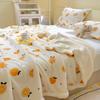 Winter Cartoon Printed Lamb Wool Blanket Thick and Warm Coral Fleece Blanket for Office Napping Fluffy Soft Plush Bedspread