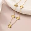 5PCS Clover Necklace Bracelet Earnail Ring 18K Gold Titanium Steel Women's Jewelry Set Set