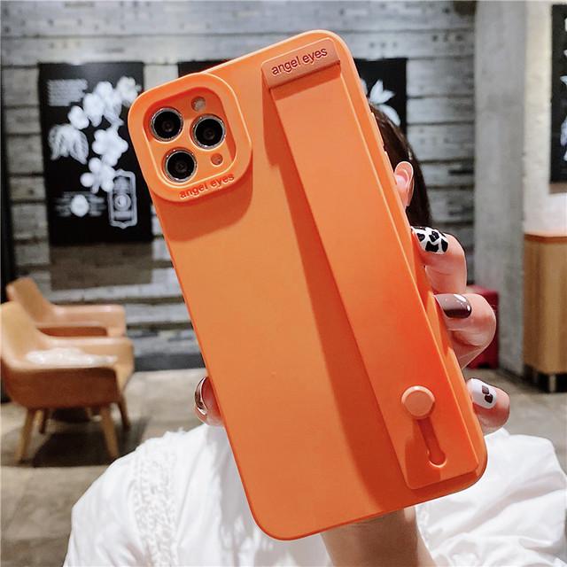 Mode Wein Rot Gummi Handgelenk Strap Halterung Telefon Fall Für Iphone 13 Pro Max 11 12 Xs X Xr 7 8 Plus Abdeckung Hand Band Weiche Stoßstange