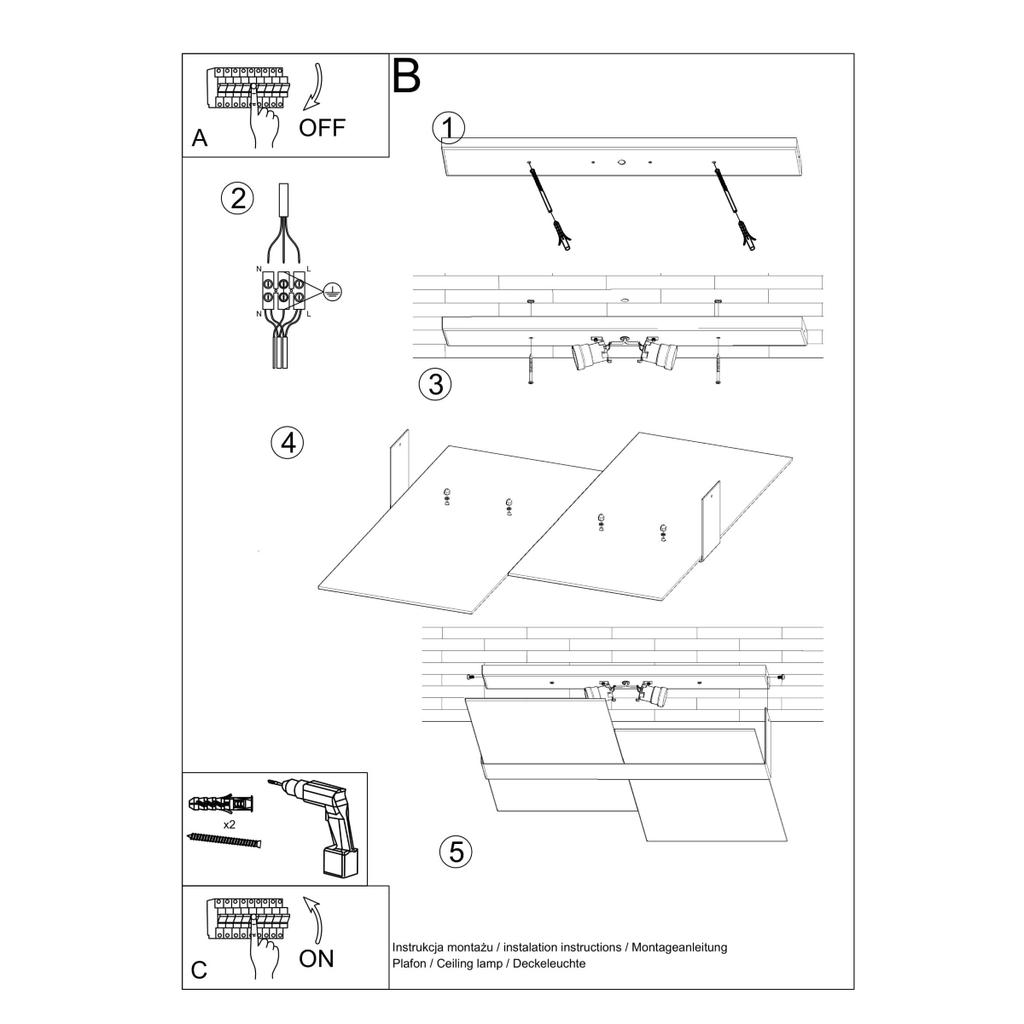 Plafon Massimo 2 E27 Chrom  Sollux Sl.0188