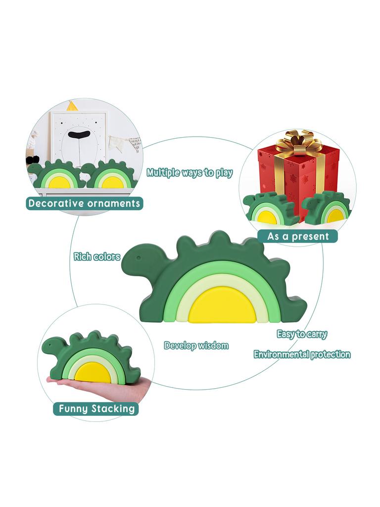 Dětské hračky Silikonový stavební blok Silikonová kousátka raketa Měkký blok Vzdělávací Montessori hračky Stohovací bloky