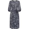 Jiu Zi Women's Elegant Ink Print Silk Midi Dress