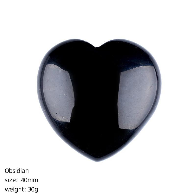 40mm Natural Crystal Large Heart Shape Rock Polished Gemstone Healing Crystals Palm Pocket Stone Quartz Home Decor Ornament Gift