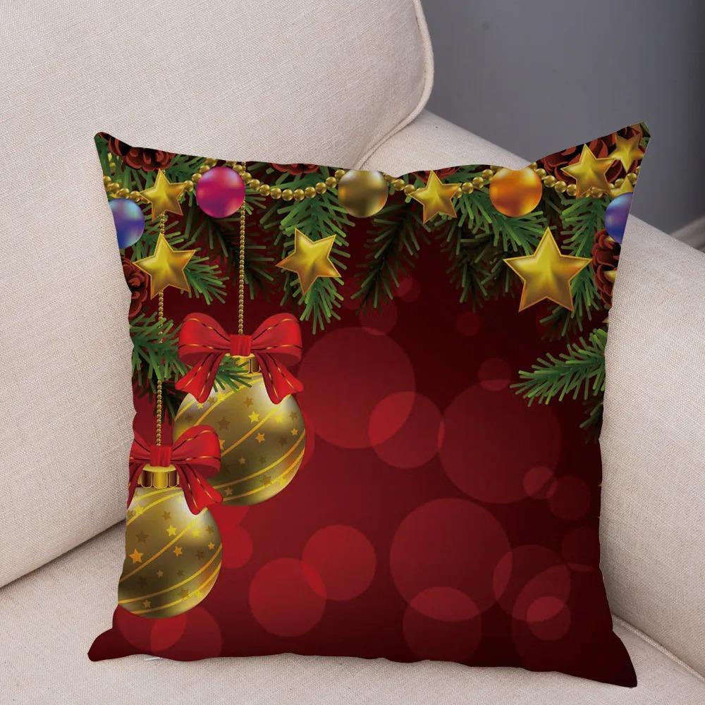 Weihnachts-Themen-Kissenbezüge Auto Zubehör Büro Santa Claus Wohnzimmer Sofa Hause Kissenbezüge
