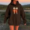 Women's Long-sleeved  Oversized Dropped Shoulder Sleeves Women's Hooded Halloween Print Plush Sweatshirt