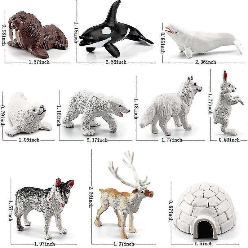 10 Piece Realistic Polar Animal Figurines Set: Mini Arctic Toys for UK Educational Gifts