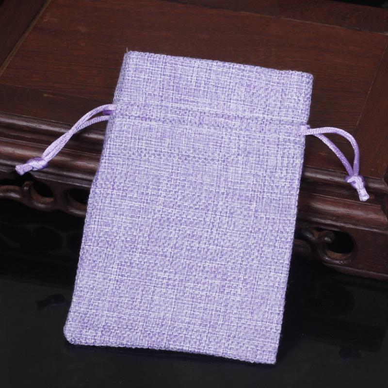 Custom Printed Linen Drawstring Sachet Bag for Jewelry Packaging and Storage