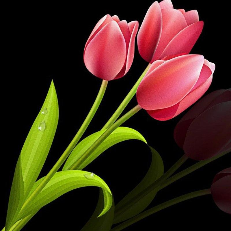 DIY 5D Diamond Painting Fresh Flower Diamond Embroidery Rose Flower Cross Stitch Full Round Drill Resin Home Decor Gift