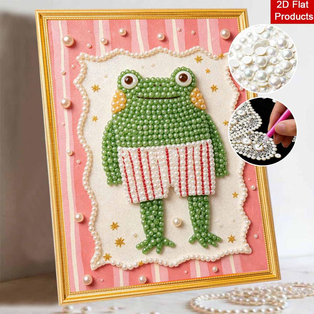 DIY Diamond Painting Kit for Adults and Beginners Sparkling Frog Pearl Art Handmade Home Wall Decor and Gifts
