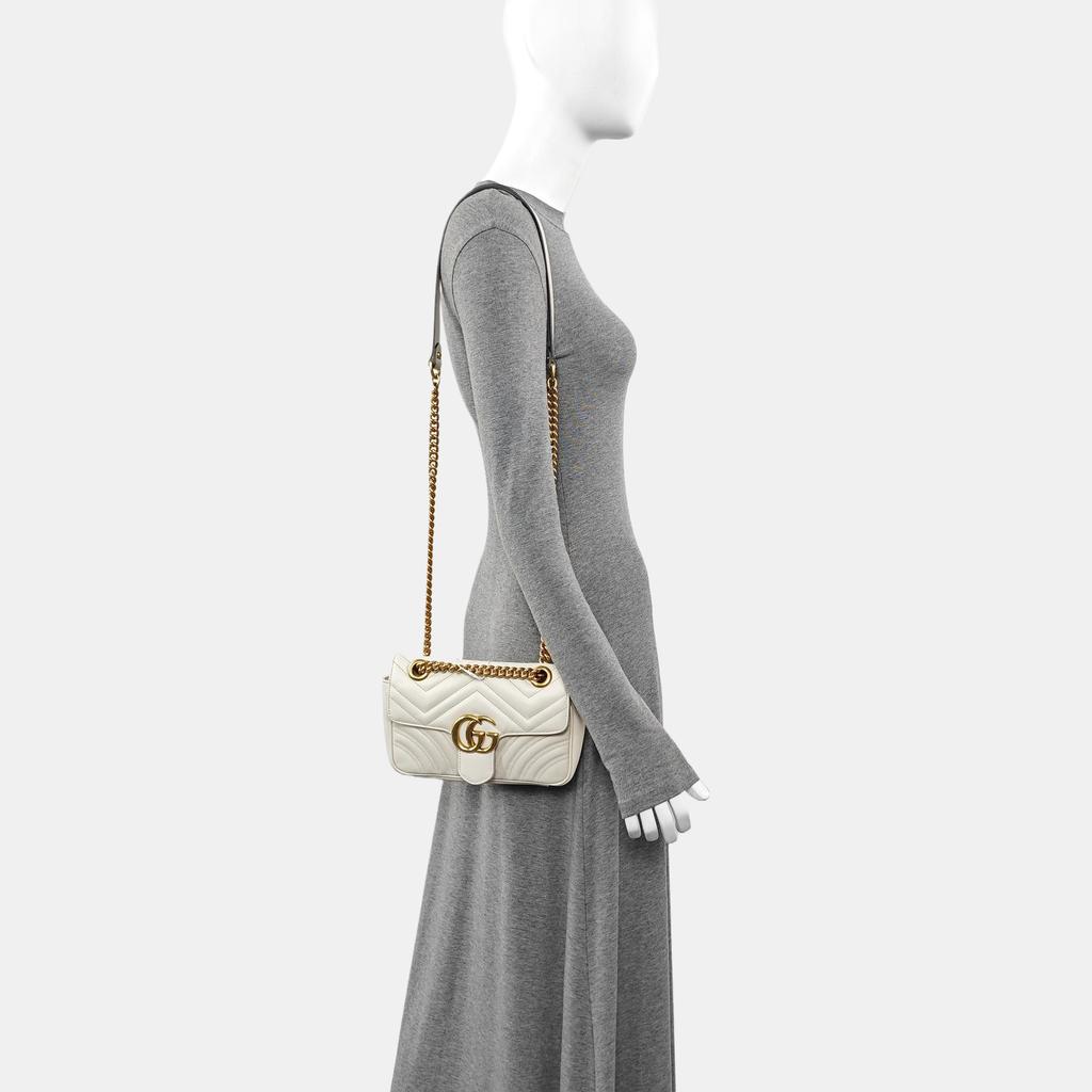 [Pre-Owned] Gucci GG Marmont Matelassé Mini Bag 'White' - Very Good #1NVV52K