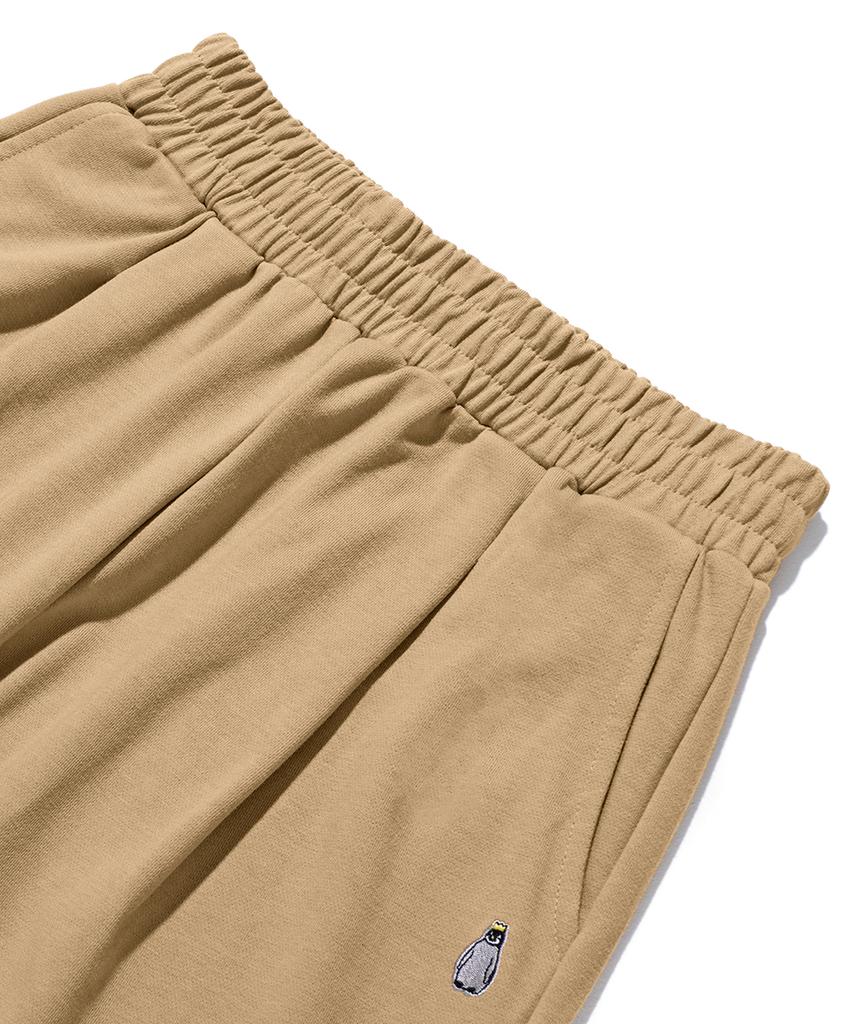 GAKKAI UNIONS One-Pleat Wide Sweatpants Beige