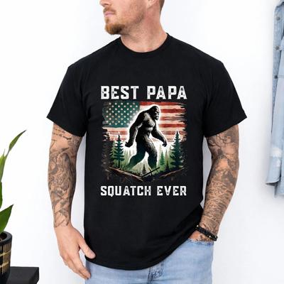 Best Papa Squatch Ever Bigfoot Sasquatch Dad Fathers Day T-Shirt