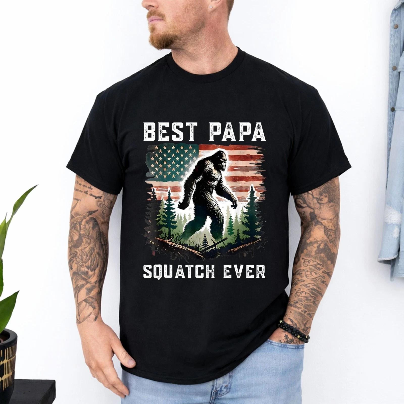 Best Papa Squatch Ever Bigfoot Sasquatch Dad Fathers Day T-Shirt S разноцветный