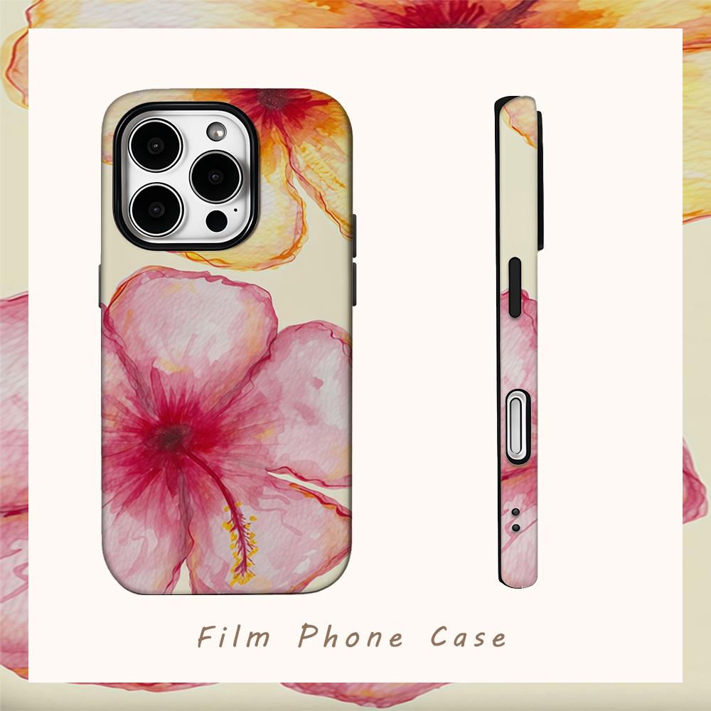 HIBISCUS FLOWER YELLOW Phone Case for IPhone 16 15 14 13 12 11 X XS XR XSMAX 7 8 Pro Max Plus Double-layer Back Cover