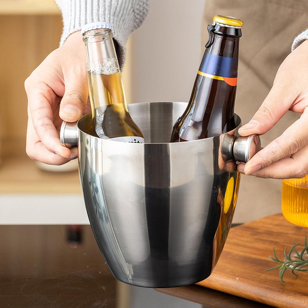 Party Ice Bucket Large Capacity Ice Container Reliable Ice Bucket Stainless Steel Material for Bar Party Beer Wine
