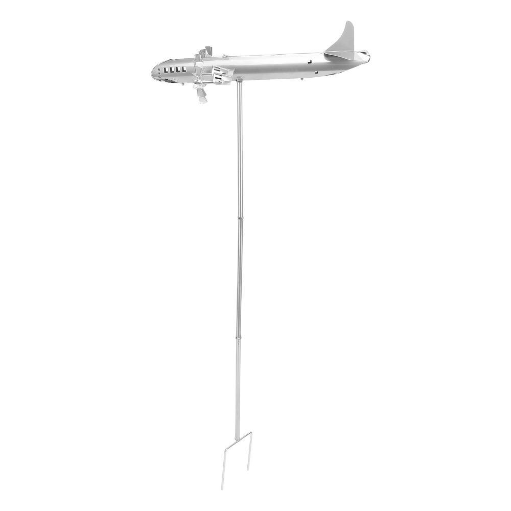 8pcs Iron Metal Wind Spinner Silver Garden Windmill Decor Airplane Windmill  Garden Yard Patio