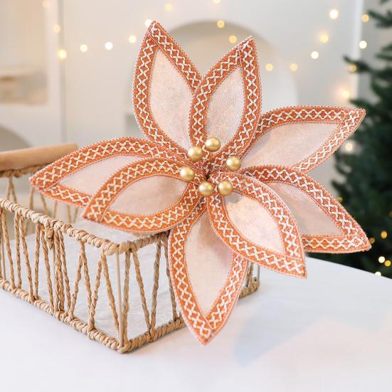 Umělé vánoční květiny Sametové květiny Ozdoby na vánoční stromek Slavnostní sváteční domácí aranžmá