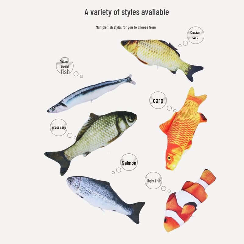 Popular Durable Catnip Fish Toy: Plush, Lifelike Self-Entertainment for Cats